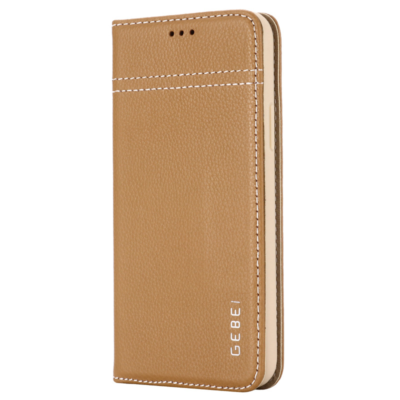 Genuine Leather Card Slot Wallet Phone Case with Flip Cover and Stand